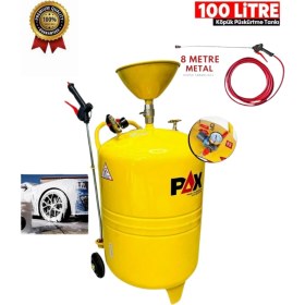 Resim PAX 100 Litre Köpük Tankı + 8 Metre Metal Hortumlu Profesyonel Oto Yıkama ve Köpük Püskürtme Tankı 