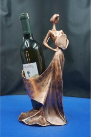 Resim Özel Tasarım Balerin Şaraplık Biblo Heykel Ofis Dekorasyon Ev Dekor Hediyelik Aksesuar 35 Cm Bronz 