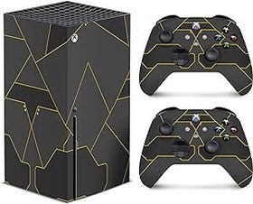 Resim TACKY DESIGN Xbox Serisi ile Uyumlu Sonsuz Uzay Kaplama x Fütüristik Efsanevi Konsol ve İki Kumanda Kaplaması, Xbox x Çıkartma Premium Vinil 3M Çıkartma Tam sargı, Xbox Kapak 