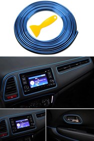 Resim Autowise Trim Fitili Oto Geçmeli Mavi Trim Fitili Süs 5 Metre Nikelajlı 