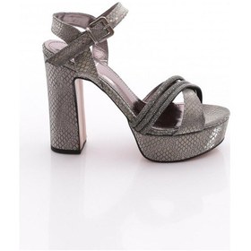 Resim Dgn Pm08-k2026-2 Kadin Topuklu Abiye Ayakkabi Platin İthal 