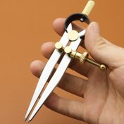 Resim 1 adet Profesyonel Hassas Prenses Kaliper, Pirinç/Çelik Ağırlık, İnce Ayar Mekanizmi, Metal İşleme, Ahşap İşleme ve Deri El Sanatları için Düz Bacak Tasarımı, Ölçüm için Kaliper, Sahte Deri İşleme 