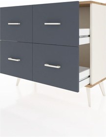 Resim Arges Şifonyer 4 Çekmeceli 88x30x80 Aytaşı-çam/antrasit Çam/antrasit 