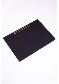 Resim Turgut Office Deri Kapaklı Masa Sümeni Düz Siyah Ahşap Detaylı 50 x 35 CM 