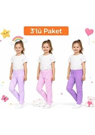 Resim İncili Kız Çocuk Mevsimlik Baskılı Tayt Renklı 