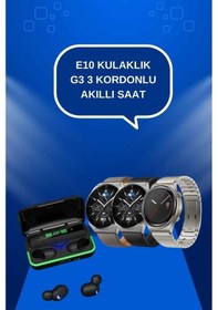 Resim Yeni Nesil Akıllı Saat Ve Bluetooth Kulaklık Titreşim Bildirimleri Uyku Takibi 