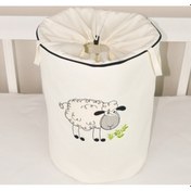 Resim Hs Hometex Kuzucuk Nakışlı Bez Kirli & Oyuncak Sepeti Krem 