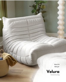 Resim Velura Home & Living Muvva Berjer & Pofuduk Relax Koltuk & Armut Tekli Koltuk - Beyaz 