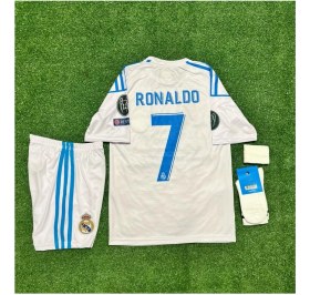 Resim Cristiano Ronaldo Real. Madrid 2018 Beyaz Şampiyonlar Ligi Çocuk Forma T-Shrt Takımı Çorap+Bileklik Hediyeli 