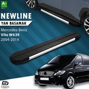 Resim S-Dizayn Mercedes Vito W639 Uzun Şase NewLine Krom Yan Basamak 253 Cm 2004-2014 A+ Kalite 
