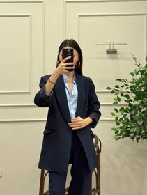 Resim Lacivert Premium Astarlı Blazer Ceket - 38 