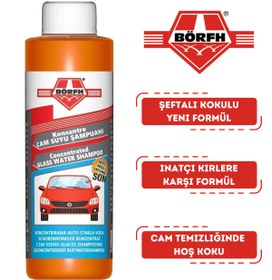 Resim Börfh Konsantre Oto Cam Temizleme Sabunu Şeftali Kokulu İnatçı Lekelere Karşı 