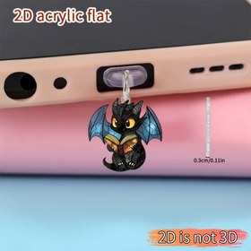 Resim 1 adet Akrilik Ejderha Şeklinde Telefon Toz Tıpası, iPhone/Type-C Android ile Uyumlu, Mobil Bakım Aksesuarı, İdeal Tatil Hediyesi 