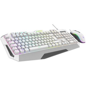 Resim Rampage Km-34 Glare Beyaz Usb Rgb Aydınlatmalı Q 12800 Dpı Mouse Gaming Oyuncu Klavye Set 