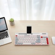 Resim Everest RUBY Pembe/Beyaz/Gri 2.4G+BT1+BT2 Çoklu Cihaz Bağlantılı Q Klavye 
