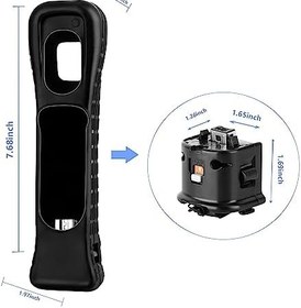 Resim Nintendo Wii Uzaktan Kumanda için 2 Motion Plus Ek ve 2 Silikon Kılıf, Wii Motion Plus Adaptör Sensörü Hızlandırıcı Değiştirme (Siyah) 