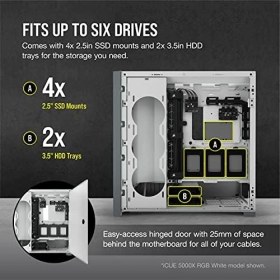 Resim Assess Store Icue 5000X Rgb CC-9011212-WW USB 3.1 Type-C Temperli Cam Siyah E-Atx Mid-Tower Gaming (Oyuncu) Kasa 