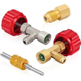 Resim Chuangyinshop R134a Soğutucu Kartuş Başlığı Seti Valf Çekici Hortum Adaptörü 