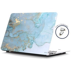 Resim Apple Uyumlu MacBook Air M1 Kılıf 13 İnç Marble06nl Touchıd'li M1 Air A2337 A2179 A1932 İle R-38 