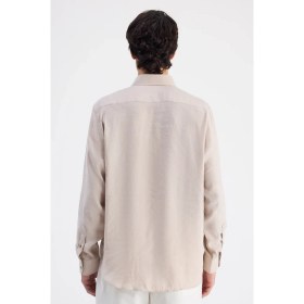 Resim D'S Damat Ds Damat Comfort Bej Düz Gömlek 6HC020302304M 