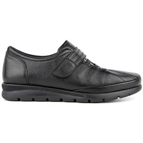 Resim Muya Quatro 6 Nokta Anatomik Taban Topuk Dikeni Hakiki Deri Kadın Ayakkabı Siyah 