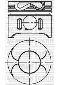 Resim YENMAK 31-04718-000 Piston + Segman Std. (Om611. Om612. Om613. Euro 3. 88Mm) W203 00-07 W210 98-02 W163 99-05 W220 A6110301217 3104718000 (WC377465) 