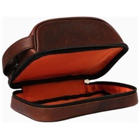 Resim Ryoko Liwa Dopp Kit Deri Seyahat Ve Bakım Çantası El Çantası Vintage Brown 3 