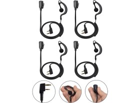 Resim Yuwa 4 Adet Telsizler Için Akustik Kulaklık Siyah Spiral Kulak Içi Telsiz Kulaklığı Baofeng BF-999S BF-888S BF-777S Uv-82 