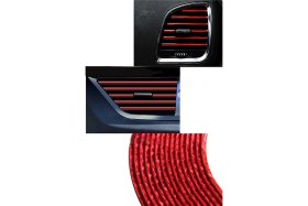 Resim Kalorifer Petek Izgarası Araç Içi Klima Izgara Hava Çıkış Dekoratif Şeritler 6 Farklı Renk Seçeneği 