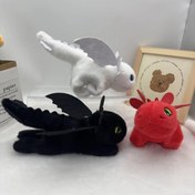 Resim 1 Adet Uçan Ejderha Peluş Oyuncak - Siyah & Beyaz Ejderha ve Kırmızı Ejderha Tasarımlı Yumuşak Polyester Dolgulu Hayvan, 0 Yaş ve Üzeri Çocuklar İçin Sevimli Doğum Günü Hediyesi 
