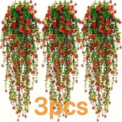 Resim 3 Yapay Kameria Asılı Bitki - Canlı Kırmızı ve Yeşil Yaprak, Ev ve Dış Mekan Dekoru için İdeal, Sevgililer Günü, Anneler Günü, Babalar Günü, Noel, Düğünler için Mükemmel - Gerçekçi, Konteyner Gerektirmez, Dış Mekan Dekoru | Canlı Yapay Çiçekler | Lush Greenery 