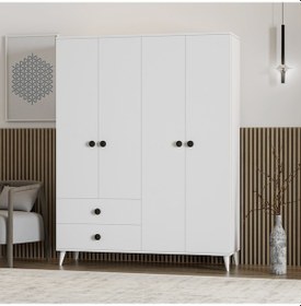 Resim Opal 4 Kapaklı 2 Çekmeceli Gardırop 
