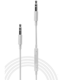 Resim Microcase 3.5 Mm Aux Audio Kablosu Ses Kontrol Özellikli 120 cm - Model No Mh034 Beyaz 