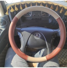 Resim Mercedes Axor 1840 Direksiyon Kılıfı Kahverengi Krem 