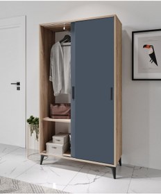 Resim Freya Portmanto Sürgülü Tamamı Mdf Flora Antrasit 