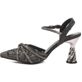 Resim Guja Siyah Taş İşlemeli Kadın Abiye Ayakkabı Çok Renkli 