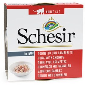Resim Schesir C138 Jelly Ton Balıklı ve Karidesli Jöleli Kedi Konservesi 85 Gr 
