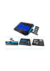 Resim S900 Ayarlanabilir RGB Işıklı Laptop Soğutucu 2 Fanlı Notebook Bilgisayar Standı 