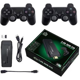 Resim Hallow Ps1 Home Tv Kablosuz Çift Kol Retro 10.000 Oyunlu Tv Stick Mini Oyun Konsolu Ha 