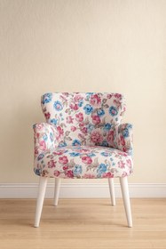 Resim Azra Mobilya Roma Modern Tekli Koltuk Berjer - Dijital Baskılı Kumaş - Ahşap Ayak - Çiçek Desen 