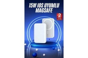 Resim Magsafe Battery Pack Powerbank Kablosuz Şarj 5.000 Mah 