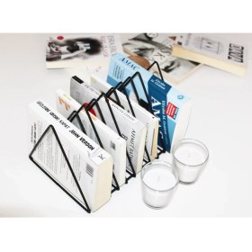 Resim Msy Trend Masaüstü 9 Raflı Siyah-Gold-Gümüş Metal Kitaplık Dergilik Plaklık Gazetelik 