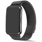 Resim Ekılıf - Huawei Watch Fit Uyumlu - Kordon Metal Kordon Krd-01 - Gri 