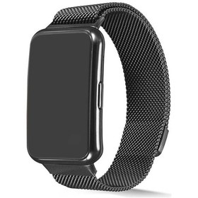 Resim Ekılıf - Huawei Watch Fit Uyumlu - Kordon Metal Kordon Krd-01 - Gri 