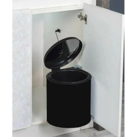 Resim Begin Power Dolap Içi Otomatik Kapak Çöp Kovası 11 Litre Mutfak Krom Çöp Kovası Siyah 