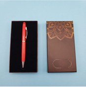 Resim Mandala Desenli Kutulu Kırmızı Touchpen Tükenmez Kalem - 9044624914139drvs 