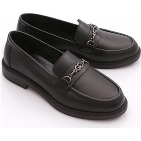 Resim Dgn 258 Kadin Loafer Ayakkabi Siyah Napa 