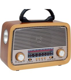 Resim Ataşbey 301 Nostaljik Ahşap/kahve Usb-Tf Bluetooth 3 Band Klasik Radyo 