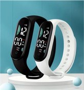 Resim Cloud011 M5 Siyah+beyaz 2li Dokunmatik Led Spor Digital Kol Saati Tarih Kadın Erkek Genç Diğer 
