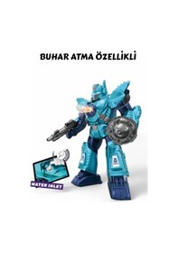 Resim Işıklı Müzikli Savaşçı Robot 34 Cm Büyük Boy Oyuncak - Mavi/kırmızı 